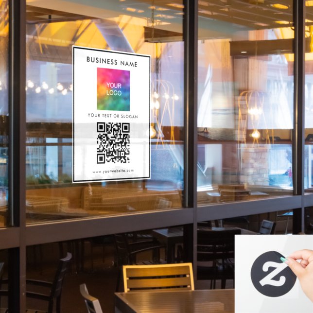 Modern Best Template Business Company Logo QR Code (Restaurant Window)