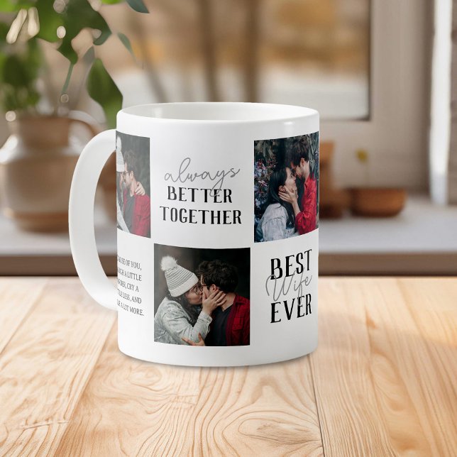 Modern Best Wife Ever 5 Photo Collage Coffee Mug (Creator Uploaded)