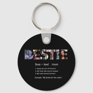 Modern Bestie BFF Best Friends Photo Collage Cute  Key Ring