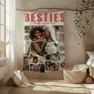 Modern Bestie Photo Snap Collage   Friends Fleece Blanket