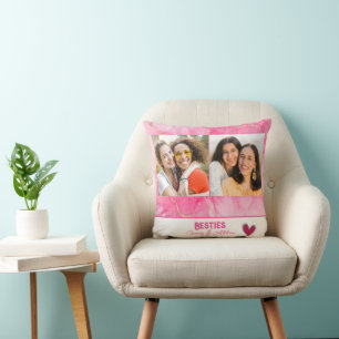 Modern Besties Best Friend Photo Collage Cushion