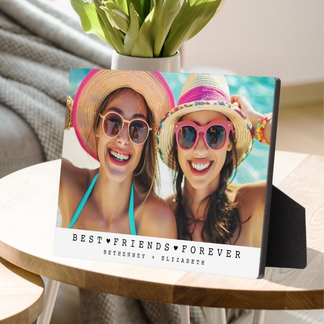 Modern Besties Friendship Heart Photo Plaque (Creator Uploaded)