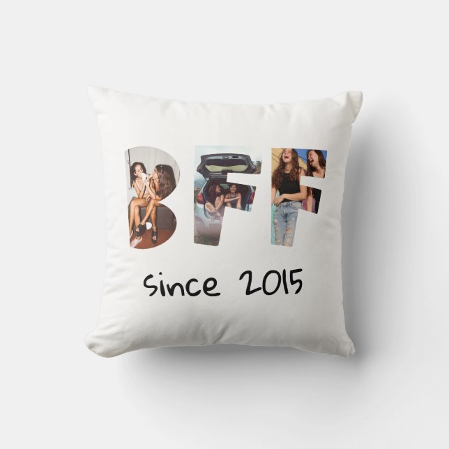 Modern BFF 3 Photo Collage Cushion (Front)