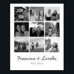Modern BFF Best Friends Photo Collage Black White Poster<br><div class="desc">Modern BFF Best Friends Photo Collage Black and White Poster. Perfect gift for your bestie!</div>