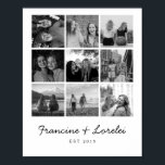 Modern BFF Best Friends Photo Collage Black White Poster<br><div class="desc">Modern BFF Best Friends Photo Collage Black and White Poster. Perfect gift for your bestie!</div>