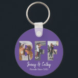 Modern BFF Photo Best Friend Names Purple Violet Key Ring<br><div class="desc">Personalised BFF Photo Collage Best Friend Forever Besties Names Purple Violet Keychain</div>