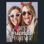 modern BFF photo Best friends forever Faux Canvas Print<br><div class="desc">Modern BFF photo canvas featuring a trendy Best Friends Forever overlay in white modern lettering decorated with a cute pink heart. 
Easily customisable by adding your favourite photo by editing the template fields.</div>