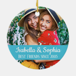 Modern BFF photo Best friends forever trendy Ceramic Ornament