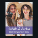 Modern BFF photo Best friends names Faux Canvas<br><div class="desc">Modern BFF photo canvas featuring a trendy caption "Best Friends since" in white modern lettering. Easily customisable by adding your favourite photo and text by editing the template fields.</div>