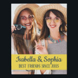 Modern BFF photo Best friends names Faux Canvas<br><div class="desc">Modern BFF photo canvas featuring a trendy caption "Best Friends since" in dark grey modern lettering. Easily customisable by adding your favourite photo and text by editing the template fields.</div>