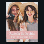 Modern BFF photo Best friends names Faux Canvas<br><div class="desc">Modern BFF photo canvas featuring a trendy caption "Best Friends since" in white modern lettering. Easily customisable by adding your favourite photo and text by editing the template fields.</div>