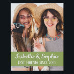 Modern BFF photo Best friends names Faux Canvas<br><div class="desc">Modern BFF photo canvas featuring a trendy caption "Best Friends since" in white modern lettering. Easily customisable by adding your favourite photo and text by editing the template fields.</div>