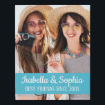 Modern BFF photo Best friends names Faux Canvas<br><div class="desc">Modern BFF photo canvas featuring a trendy caption "Best Friends since" in white modern lettering. Easily customisable by adding your favourite photo and text by editing the template fields.</div>