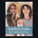 Modern BFF photo Best friends names Faux Canvas<br><div class="desc">Modern BFF photo canvas featuring a trendy caption "Best Friends since" in white modern lettering. Easily customisable by adding your favourite photo and text by editing the template fields.</div>