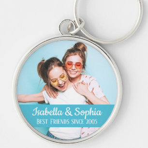 Modern BFF photo Best friends names Key Ring