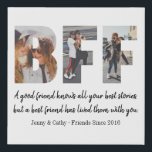 Modern BFF Photo Collage Best Friend Forever Quote Faux Canvas Print<br><div class="desc">Modern BFF Photo Collage Best Friend Forever Quote Faux Canvas Print</div>