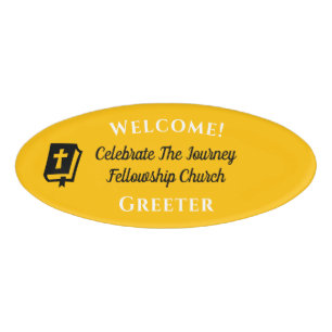 Modern Bible Christian Church Usher Welcome Name Tag