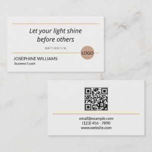 Modern Bible Verse Matthew 5:16 - Luxury Christian Business Card