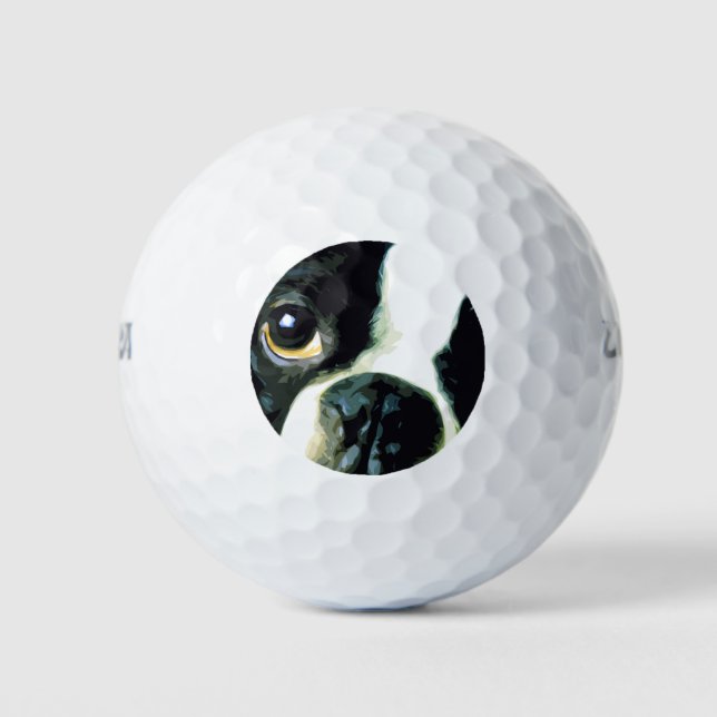 modern big Boston Terrier Golf Balls (Front)