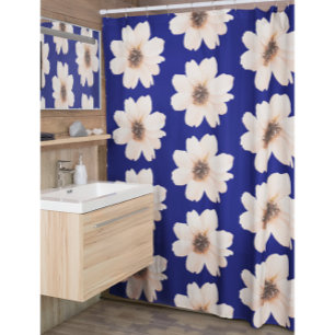 Modern Big Flowers Shower Curtain