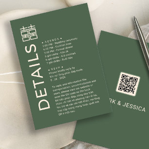 Modern Bilingual Vietnamese Wedding Detail card