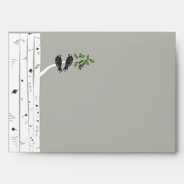 Modern Birch Tree Wedding 5x7 Envelope (Front)