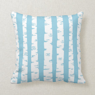 Modern Birch Trees Striped Decorative Throw Pillow
