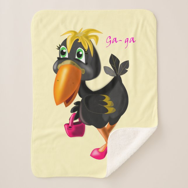 Modern Bird Baby Sherpa Blanket (Front)