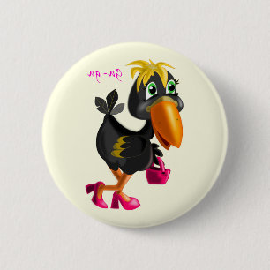 Modern Bird Button Fun - Your Colours - Text