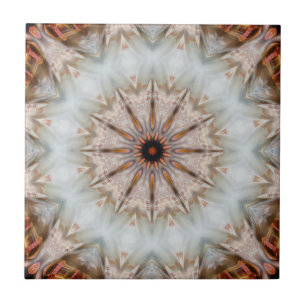 Modern Bird Feather Geometric Star Pattern Tile