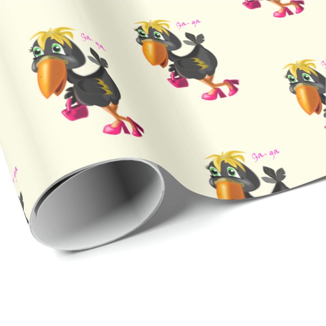 Modern Bird Funny Wrapping Paper - Customisable (Roll Corner)