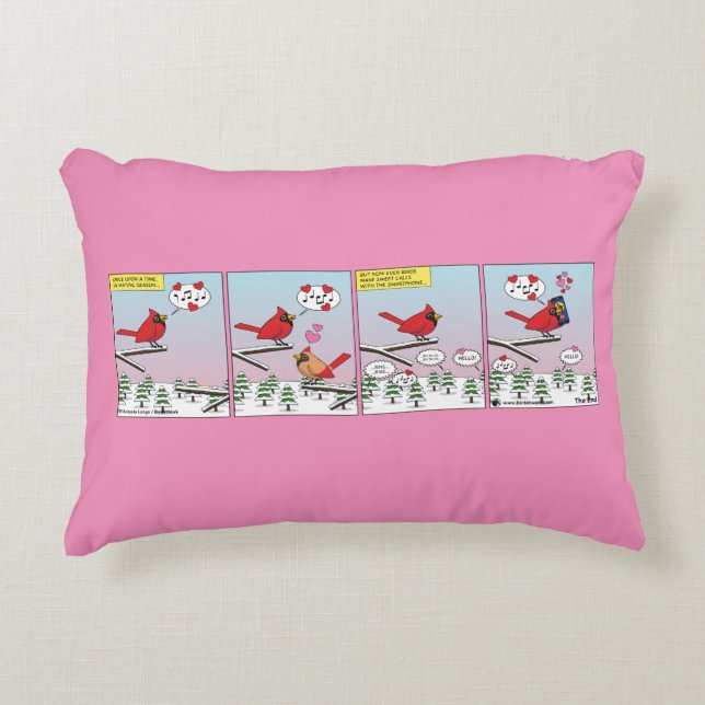 Modern Bird Mating Calls Comic Decorative Cushion (Front)