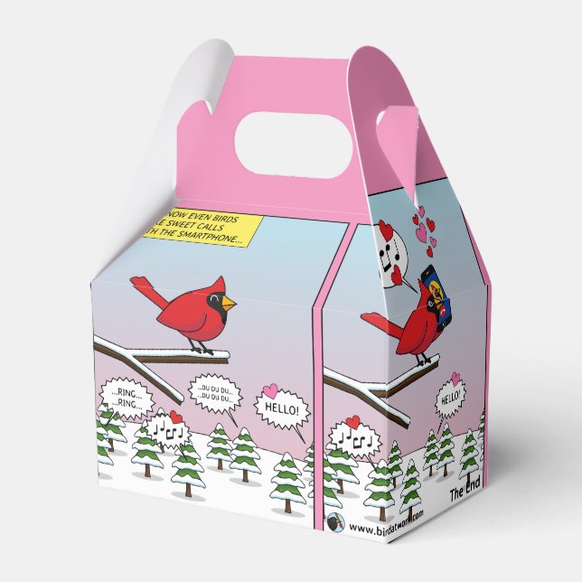 Modern Bird Mating Calls Comic Favour Box (Front Side)