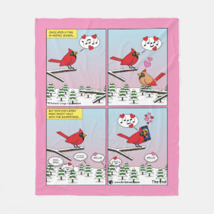 Modern Bird Mating Calls Comic Fleece Blanket