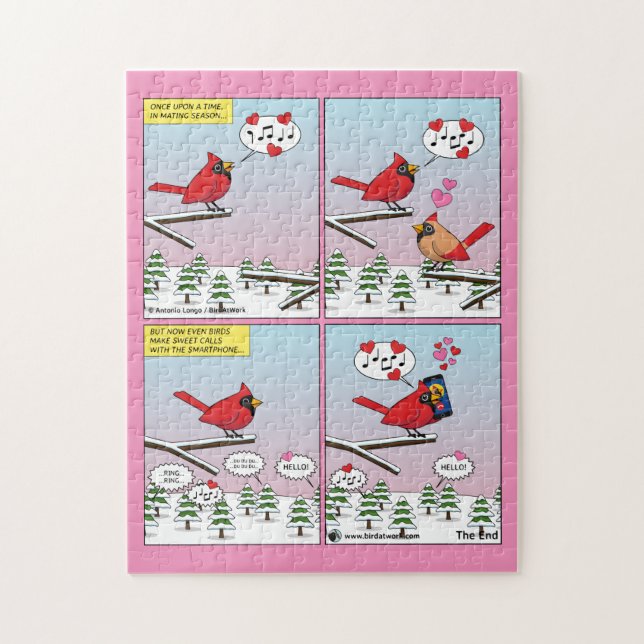 Modern Bird Mating Calls Comic Jigsaw Puzzle (Vertical)