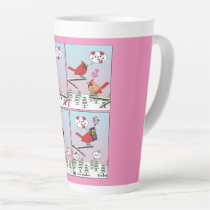 Modern Bird Mating Calls Comic Latte Mug