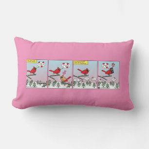Modern Bird Mating Calls Comic Lumbar Cushion