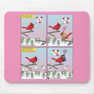 Modern Bird Mating Calls Comic Mouse Pad