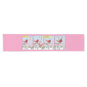 Modern Bird Mating Calls Comic Short Table Runner