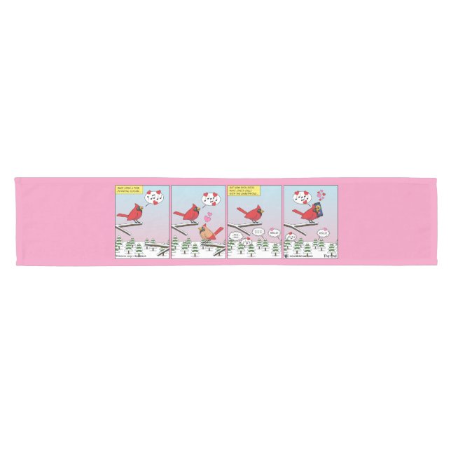 Modern Bird Mating Calls Comic Short Table Runner (Horizontal)
