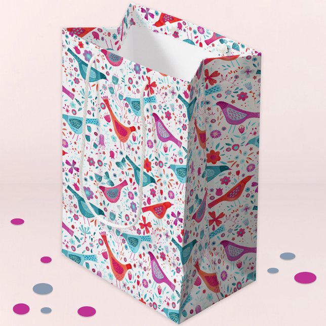 Modern Bird Watercolor Medium Gift Bag (Creator Uploaded)