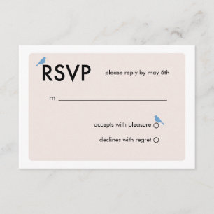 Modern Birdcage Wedding RSVP Card - Blue