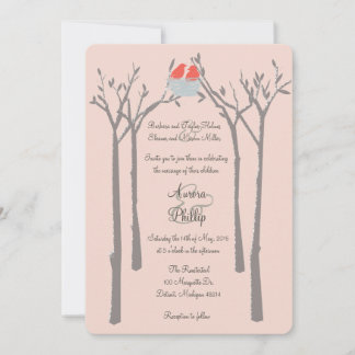 Modern Birds and Trees Wedding Invitation