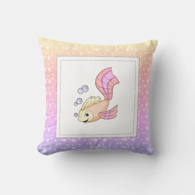 Modern Birth Baby for Kids Fish Pink Cushion (Front)