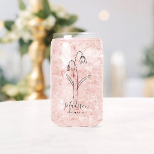 Modern Birth Flowers  January Bridesmaid Gifts Can Glass