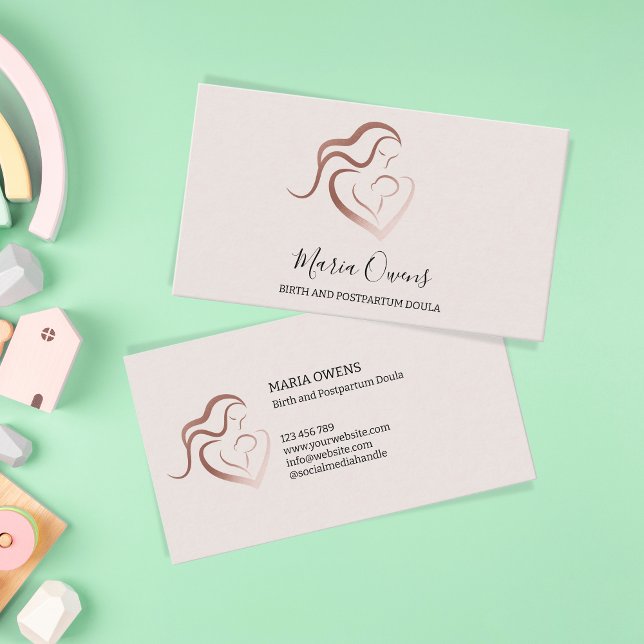 Modern Birth Postpartum Doula Midwife Lactation Business Card (Creator Uploaded)