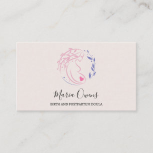 Modern Birth Postpartum Doula Midwife Lactation Business Card