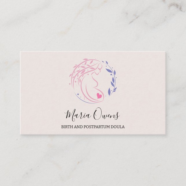 Modern Birth Postpartum Doula Midwife Lactation Business Card (Front)