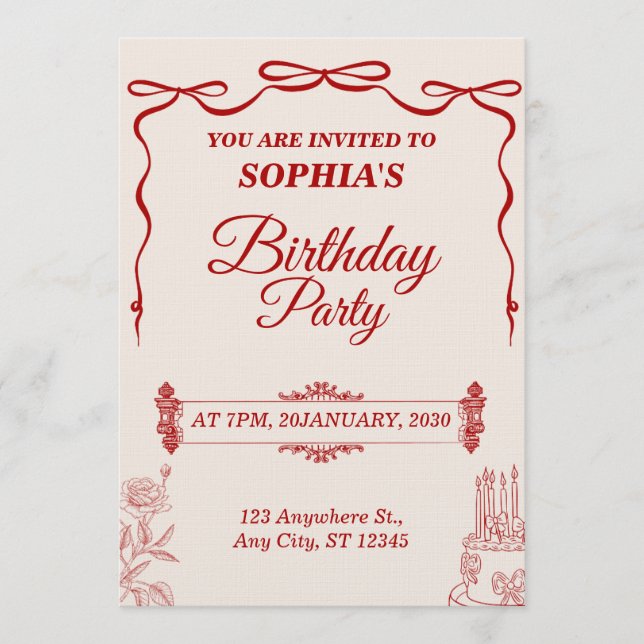 Modern Birthday Card Template Editable & Printable (Front)