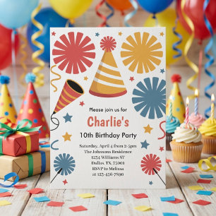 Modern Birthday Confetti Fun  Invitation